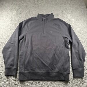 Tesla Pullover‎ Mens M Quarter Zip Fleece Mock Neck Black Logo Fleece Lined